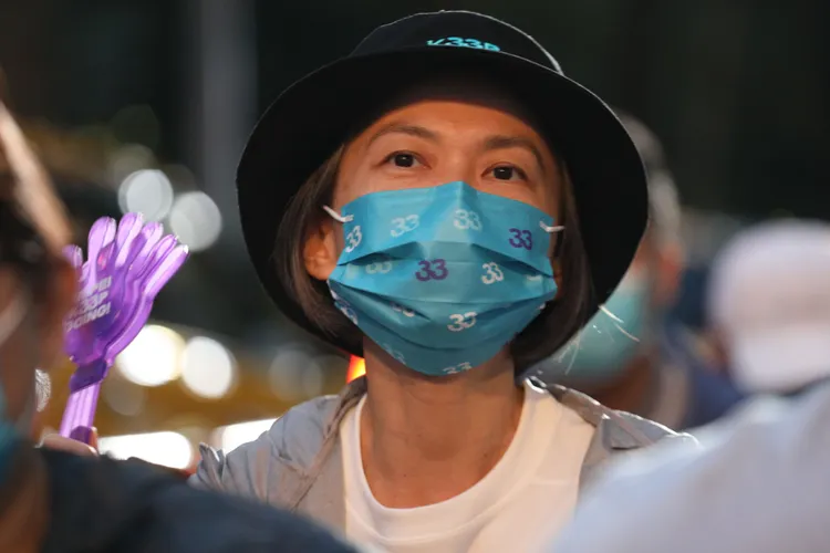 黃珊珊支持者。陳明中、翁玉信攝