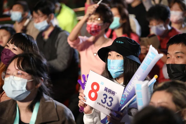 黃珊珊支持者。陳明中、翁玉信攝