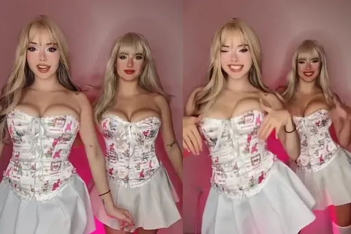 波濤洶湧!雙胞胎芭比女郎 爆乳馬甲性感來襲!晃到頭都暈