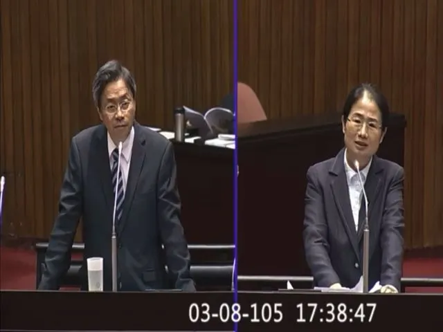 張善政6年前在立院為當時的立委陳賴素美質詢。鄭運鵬競辦提供