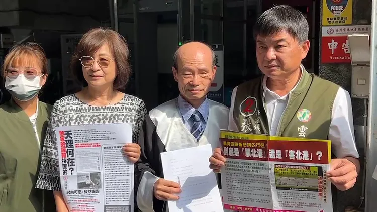 張勝智（左）控對手4年前同樣抹黑造謠，今又故技重施。魏嘉良攝