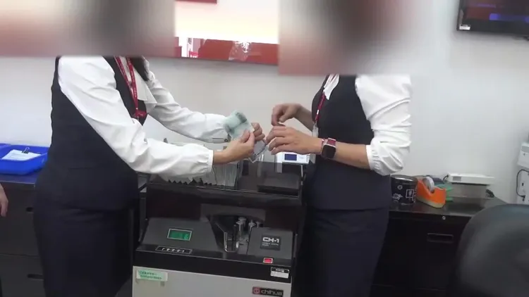 警方特別請出專業銀行員協助清點查扣贓款。警方提供