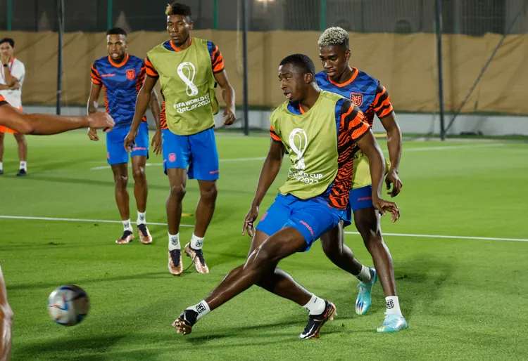 厄瓜多隊練球。路透社