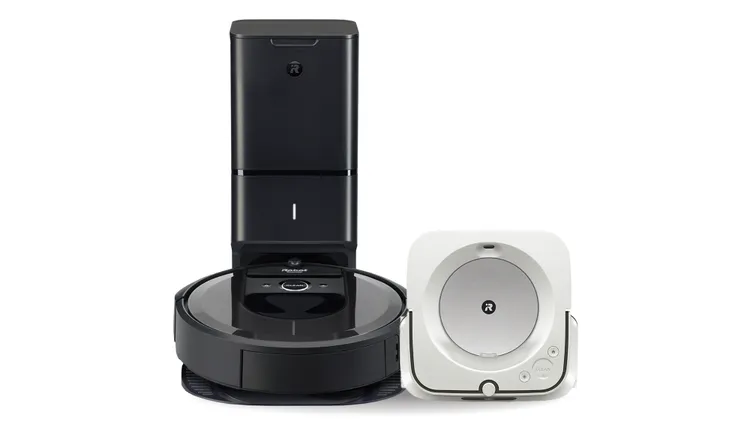 Roomba i7+掃地機器人+Braava jet m6(白)拖地機器人，原價6萬6760元，特價2萬5999元，限量500組，momo購物網。業者提供