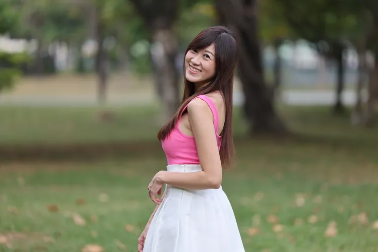 橘子甜美笑容感動了天地萬物。侯昌騰攝