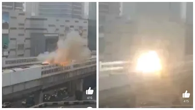 上海地鐵車廂連環爆影片曝光！　閃光夾雜巨響濃煙