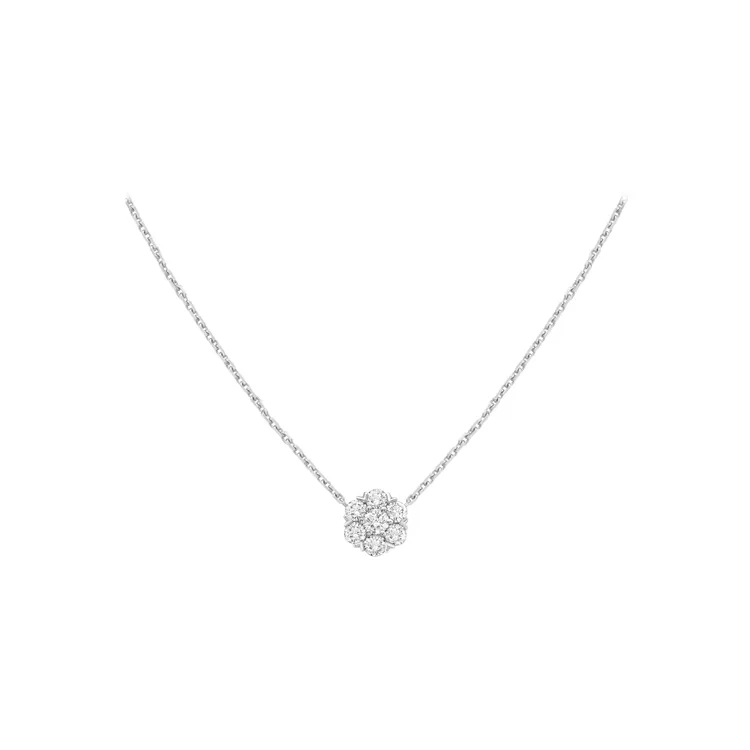 Fleurette 18K白金鑽石墜鍊，約30萬3000元。翻攝vancleefarpels IG