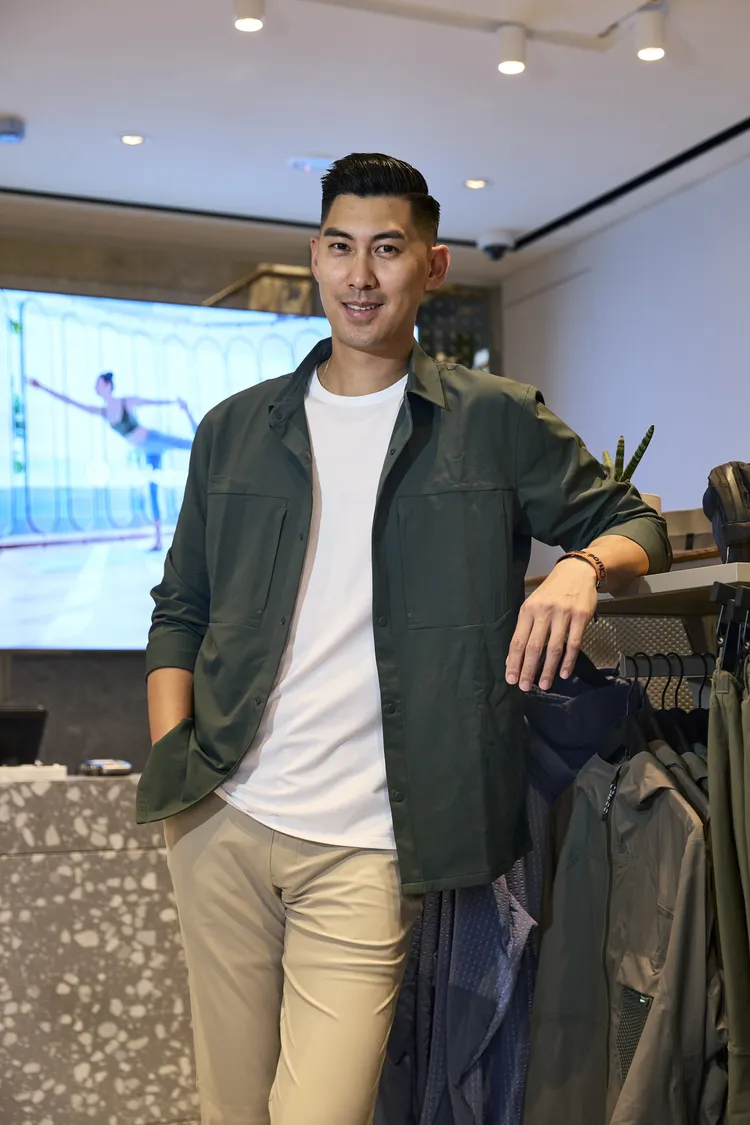 毛加恩挑選運動服重視彈性、舒適與吸溼排汗機能，lululemon的服飾正好就是他的心頭好。品牌提供