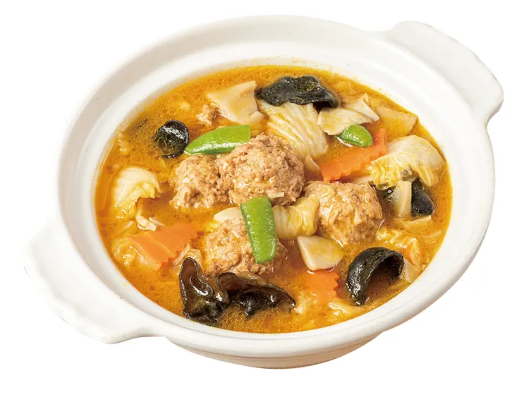 量販獨家的米其林必比登推薦「祥和蔬食蟹黃獅子頭」。業者提供