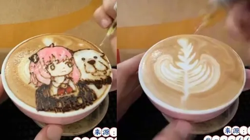 超強咖啡雕花！老闆手繪使命必達　指定「安妮亞」也難不倒他