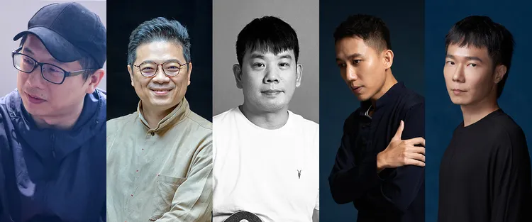 金馬獎「電影音樂論壇」講者則有柯智豪（左起）、李哲藝、李銘杰、黃衍仁、盧律銘。金馬執委會提供