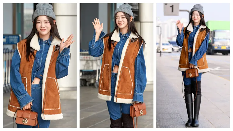 韓星金世正穿LONGCHAMP秋冬系列散發無人能敵的甜美魅力，輕鬆打造完美機場時尚。 品牌提供