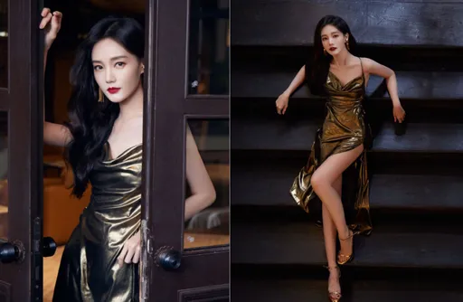 「最美黃蓉」不當乖乖牌大解放　開高衩露大腿根曬美背　