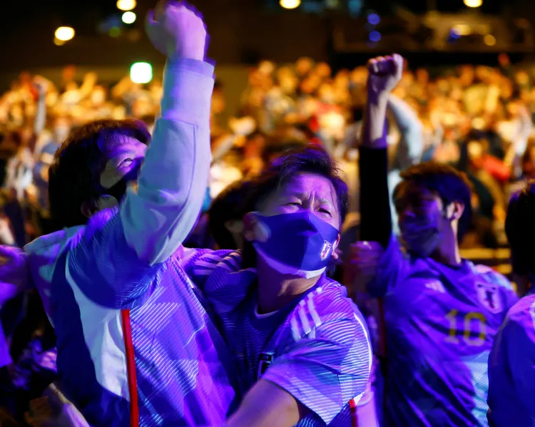 日本球迷表現狂熱。路透社