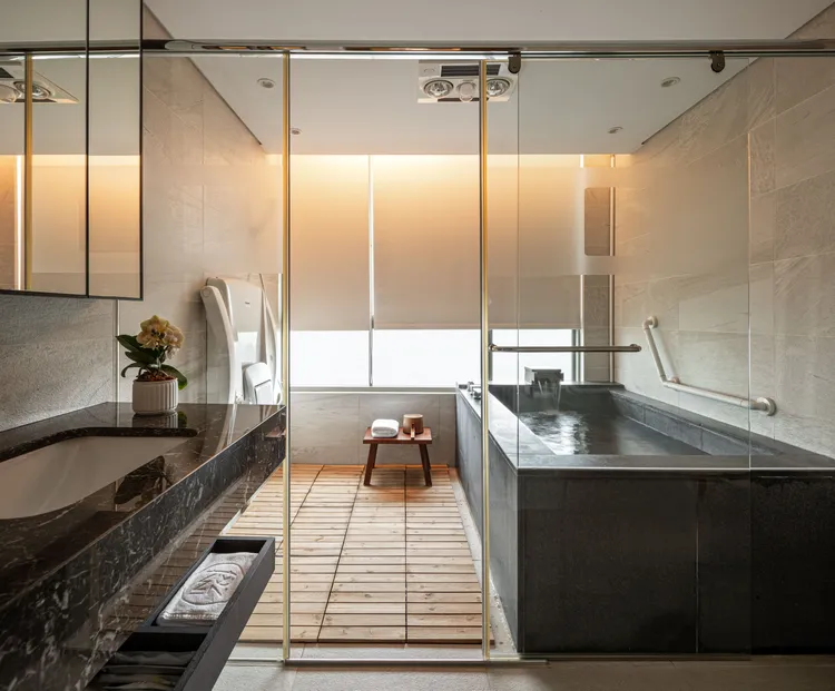 蘊泉庄土舍客房湯池。蘊泉庄提供