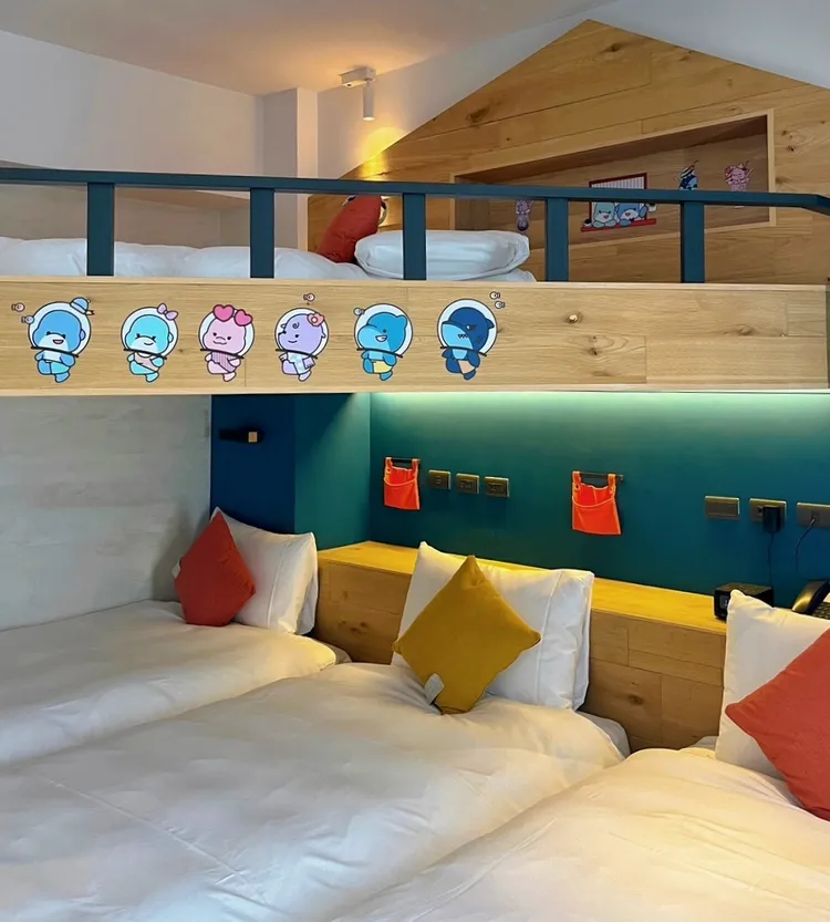 花蓮悅樂旅店運用最受親子家庭喜愛的歡樂4人房做為搭配。花蓮悅樂提供