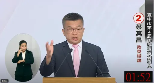 台中政見會|首輪蔡其昌猛攻盧秀燕 4年執政「治安、交通、空污」無解