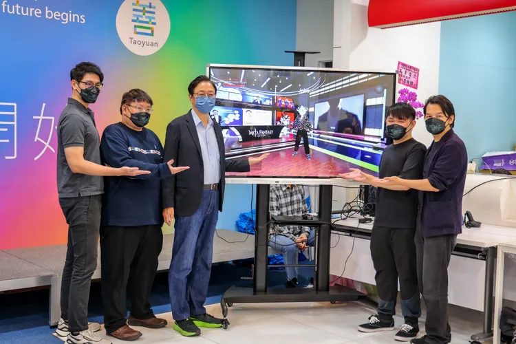 張善政表示，這是台灣第一次運用元宇宙技術，融入、呈現在候選人政見發表。張善政競辦提供