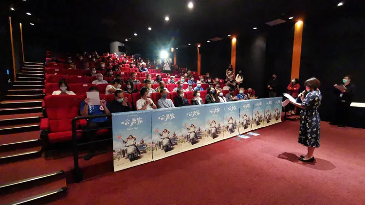 電影《哈勇家》今在宜蘭市新月影城舉辦放映記者會。林泊志攝