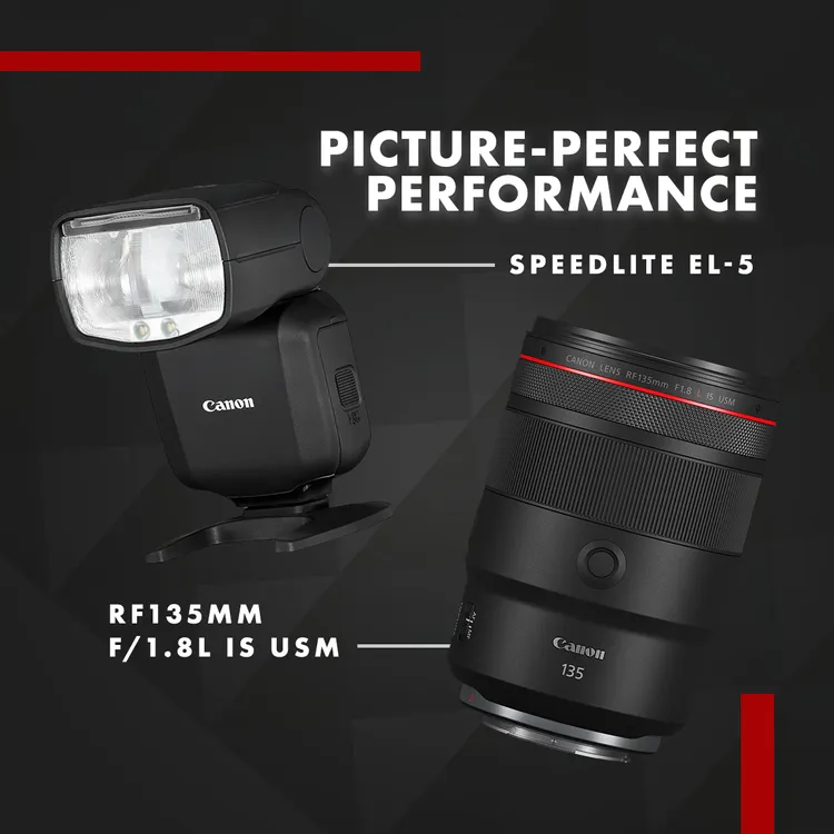  Canon 同步宣佈推出RF 135mm F1.8L IS USM全片幅鏡頭及Speedlite EL-5閃光燈，以涵蓋各類型攝影使用者更廣泛的需求。