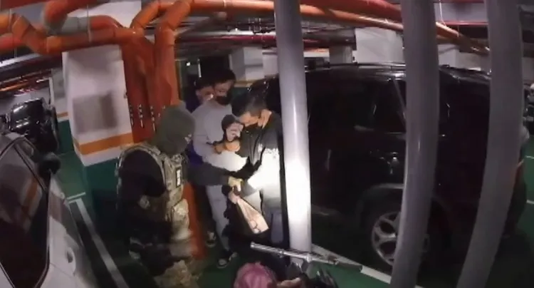 警方逮捕天道盟同心會蔡姓分會長。翻攝畫面