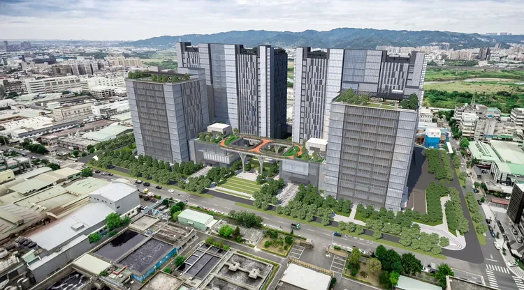 新北市土城工業區內最大量體之地標級國際園區「中工雲宇宙」，預計2023年展開銷售及招商。中華工程提供