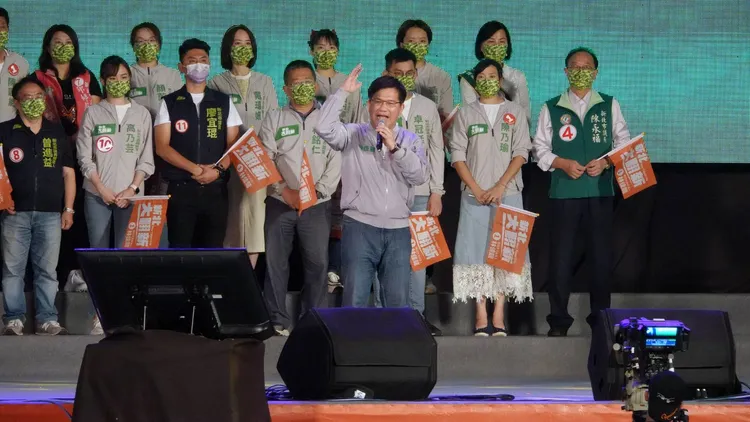 林佳龍向選民承諾，當選保證做好做滿。葉志明攝