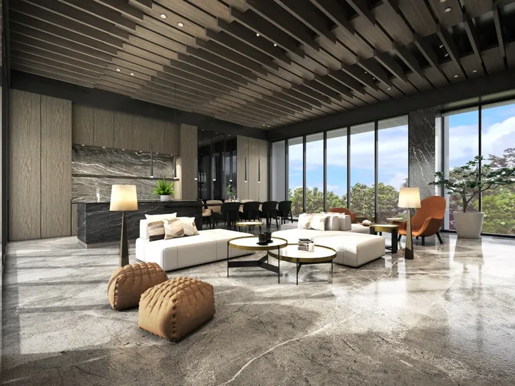 僑家大院規劃透天別墅社區稀有的獨立公設會館，倒垃圾、收發郵件都有人代勞。圖/業者提供