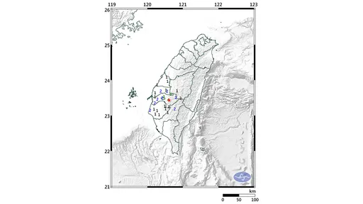 22:42嘉義規模4.0地震　最大震度4級
