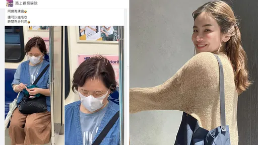 捷運「養鬼吃人」阿姨頭插30根針織毛衣　竟是陳沂媽！貝拉魚：怎麼認出我的