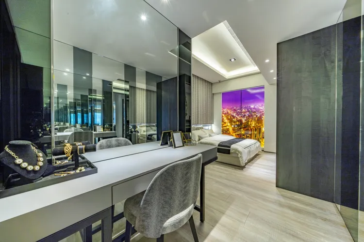 建案4房63-73坪，主臥室可規畫獨立梳妝區。案場提供