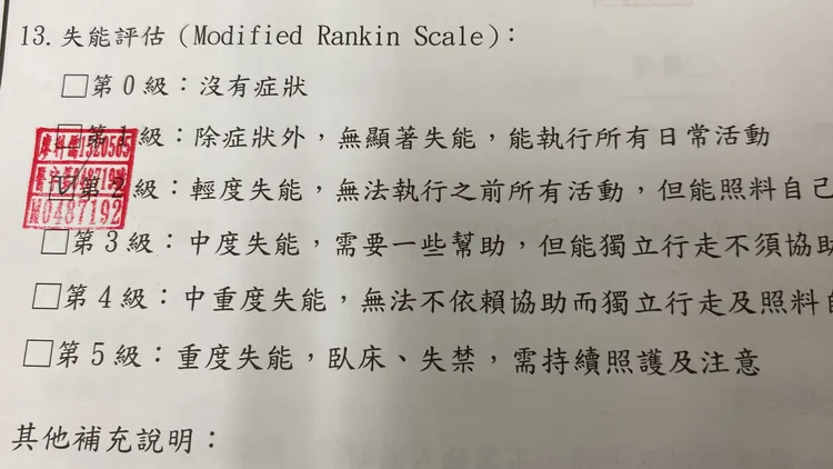 郭小姐被診斷輕度失能。郭小姐提供