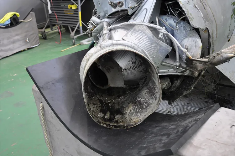 疑似北韓飛彈殘骸。法新社