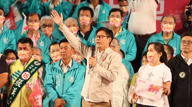 陳其邁說，如果你因城市進步而感動，請繼續堅持！如果你身為高雄人而驕傲，請繼續堅持。侯昌騰攝