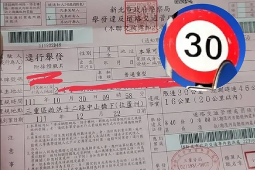 三重疏洪道「限速30公里」 他超速16公里吃紅單!譙「這樣合理嗎?」