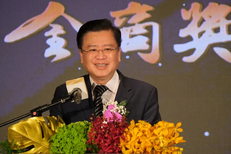 商總今舉辦第76屆商人節暨「金商獎」頒獎典禮，圖為商總理事長許舒博。商總提供