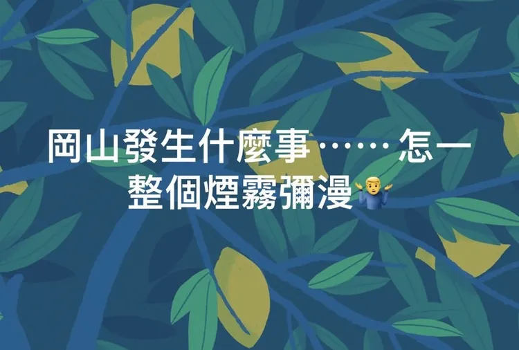 高雄岡山區今天霧茫茫，引發網友討論。翻攝自臉書我是岡山人（北高雄）
