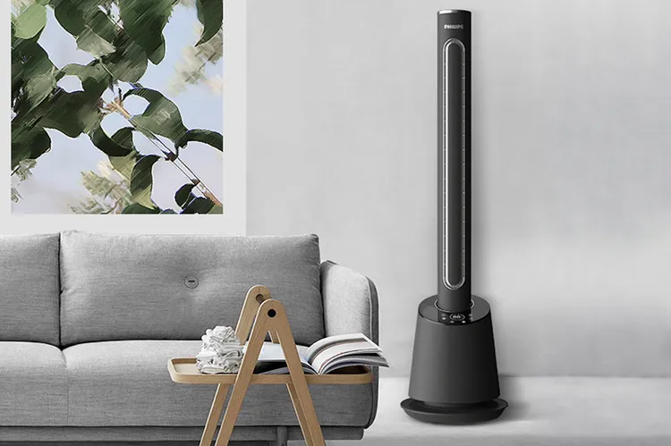 PHILIPS DC 冷暖兩用無扇葉風扇（AHR5164FD）售價 9900 元。買就送市價 2790 元的 PHILIPS DC 台式循環扇（ACR3124CF），或可直接現場折價 1000 元。