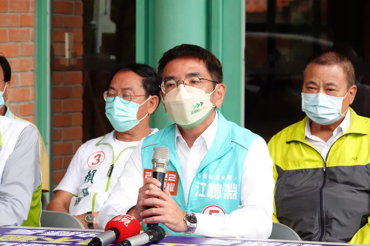 民進黨宜蘭縣長候選人江聰淵。林泊志攝