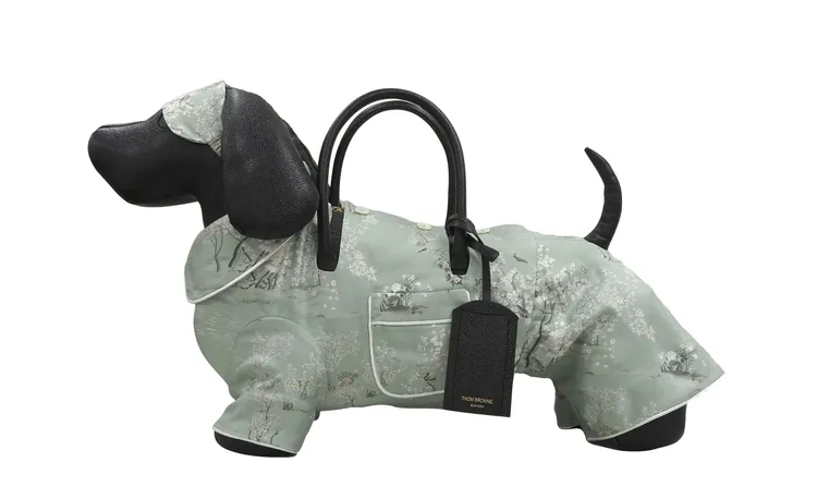 Hector手提包讓9m88和張軒睿都被吸引，還有為這款包推出的淺綠色花卉印花絲質睡衣，包12萬5600元。品牌提供