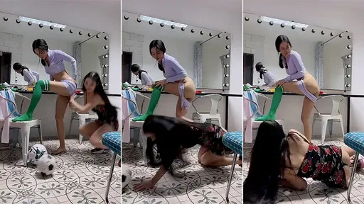 火辣影片｜她一摔讓「網美蜜臀大走光」　女足起腳激射人肉小丁球門