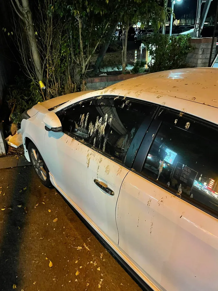 違停車上滿是鳥屎。翻攝自粉專「翻轉國道交通違規」