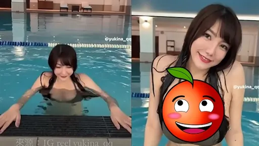JKF女郎「巨乳重彈」！泳池水全噴出　粉絲噴鼻血：想一起游