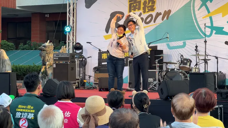 陳其邁拜託大家一定要支持蔡培慧，選一個讓南投重生的人。田兆緯攝