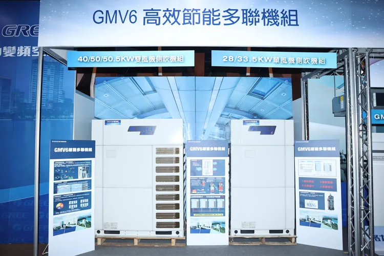 明年上市的第六代VRF多聯機組。翁玉信攝