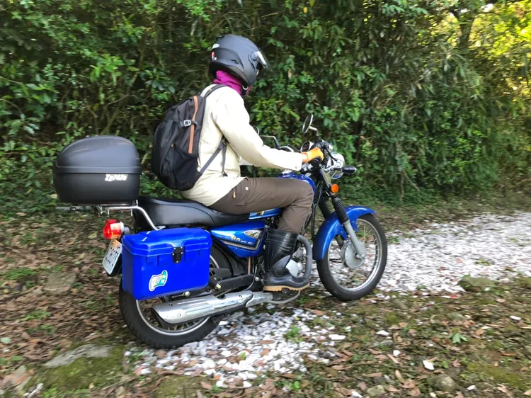 森林護管員甄試分2階段舉行，第1階段術科測驗得實地騎乘125C.C.（含）以上循環檔機車及負重跑走兩項。林管處提供