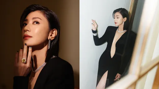賈靜雯金馬頒獎穿太辣　上下齊開只為「抬舉」TIFFANY