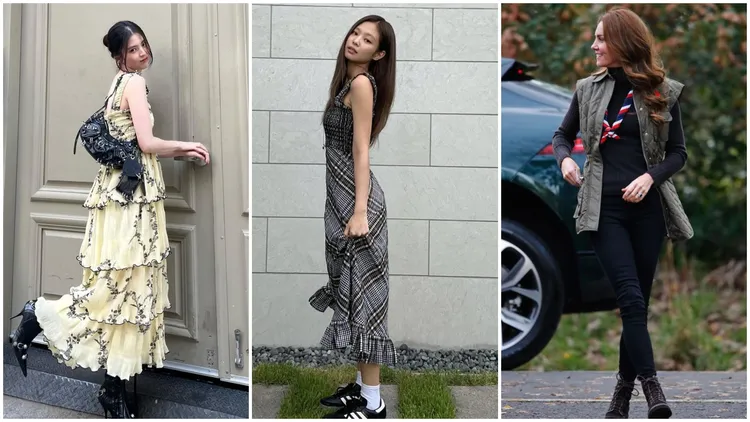 韓星韓素希（左圖，翻攝xeesoxee IG）、Jennie（中圖，翻攝jennierubyjane IG）等人氣女星與英國凱特王儲妃（右圖，翻攝_kate_middleton_royal IG）私下都在穿GINNI。