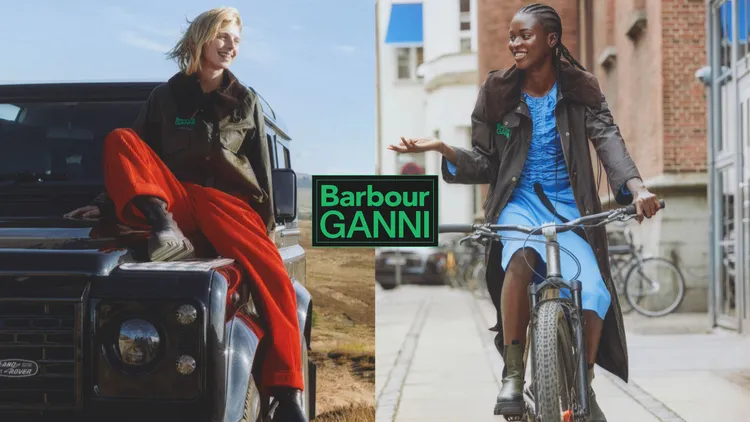 Barbour Ｘ GANNI聯名系列以未來經典的概念為設計主軸，保留Barbour經典廓形與設計元素，並融會GANNI北歐Scandi 2.0前衛時尚DNA。品牌提供