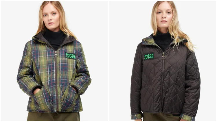 Barbour X GANNI聯名系列Liddesdale絎縫雙面夾克，1萬6800元。品牌提供